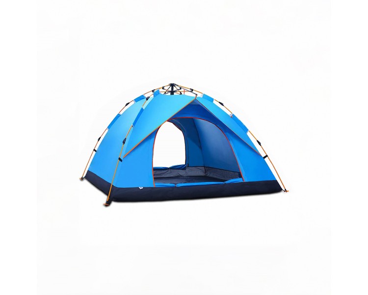 Double-layer windproof family camping tent