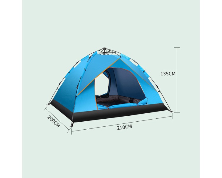 Double-layer windproof family camping tent