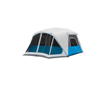 Pop-up tent with weather protection lighting