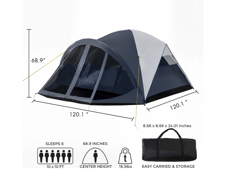 Family weather protection easy to set up tent