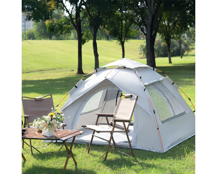 Portable one-button opening/closing summer tent