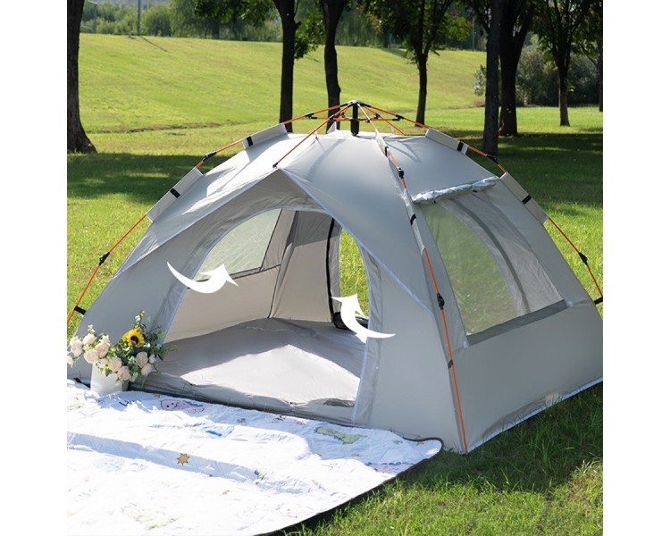 Portable one-button opening/closing summer tent
