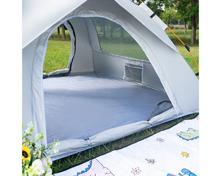 Portable one-button opening/closing summer tent