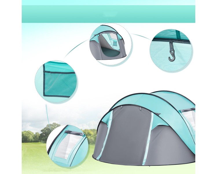 Ventilated and waterproof camping pop-up tent