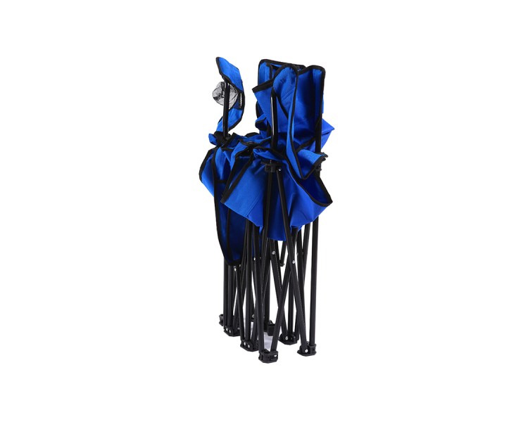 Double camping folding chair with umbrella