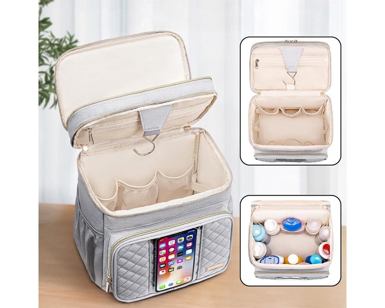 Large capacity waterproof portable toiletries bag