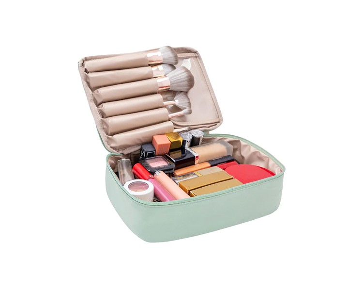 Zipper green large-capacity toiletry bag