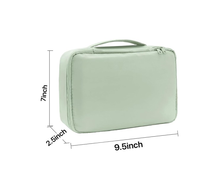 Zipper green large-capacity toiletry bag
