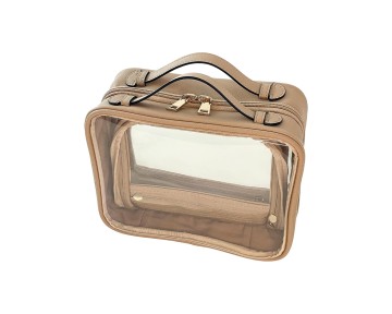 zipper transparent canvas toiletry bag
