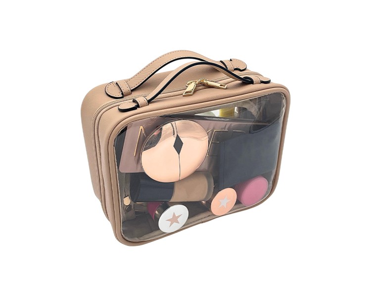 zipper transparent canvas toiletry bag