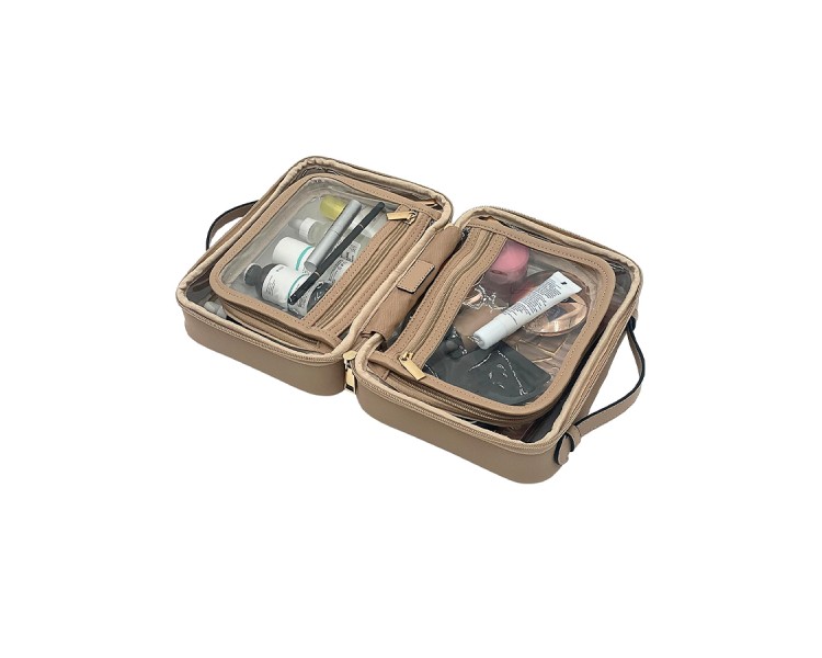 zipper transparent canvas toiletry bag