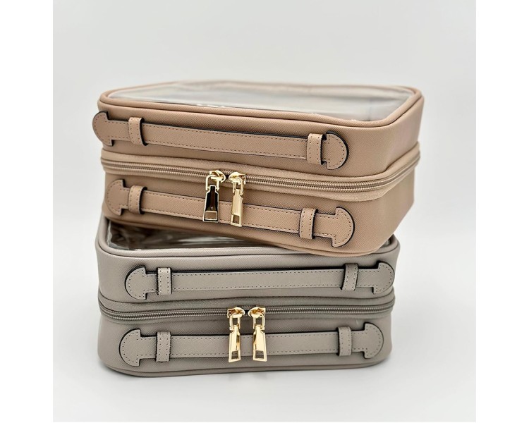 zipper transparent canvas toiletry bag