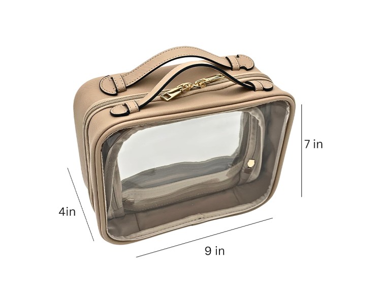 zipper transparent canvas toiletry bag