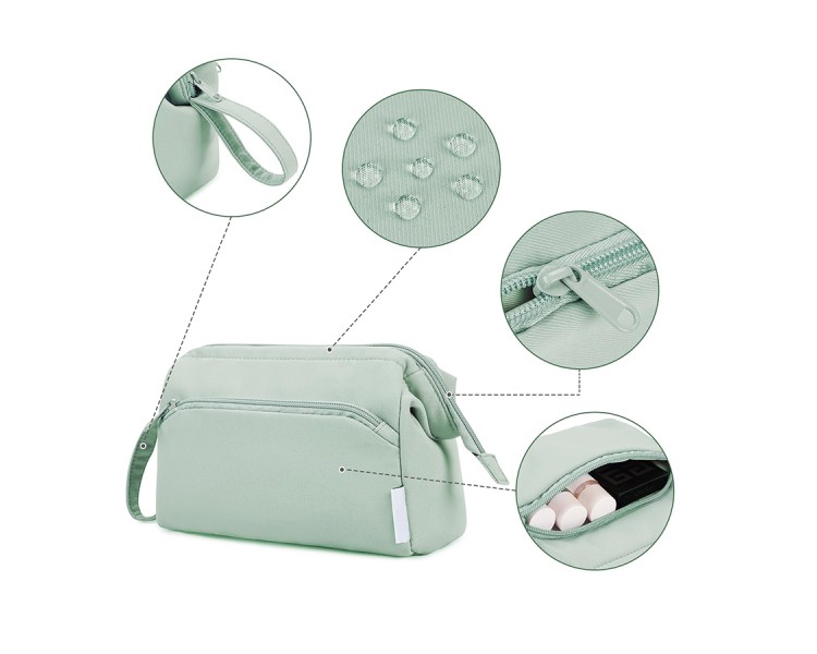 Zipper closure picnic toiletry bag
