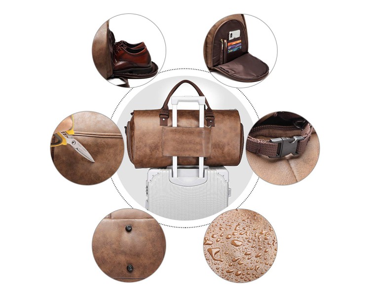waterproof travel leather bag