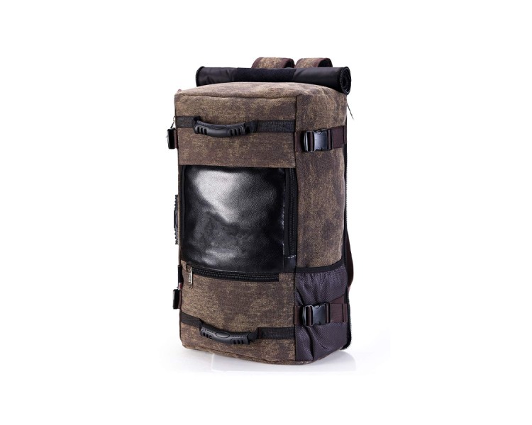 Portable canvas travel backpack