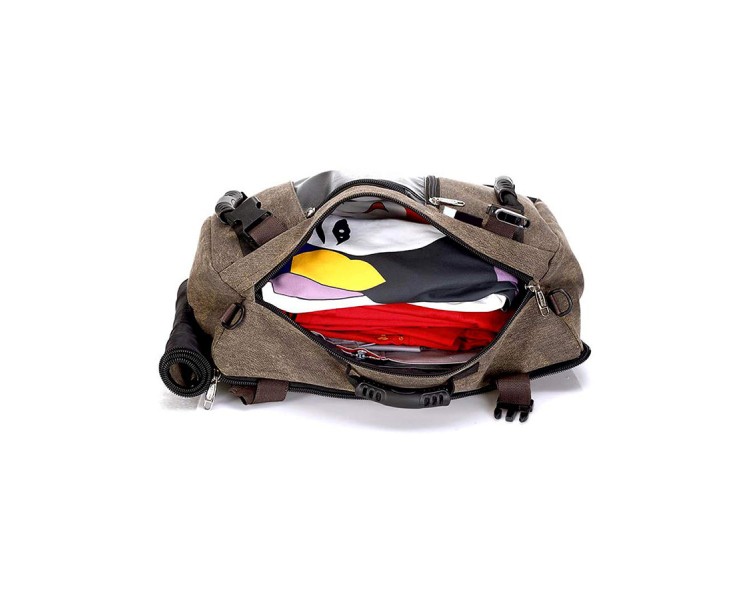 Portable canvas travel backpack