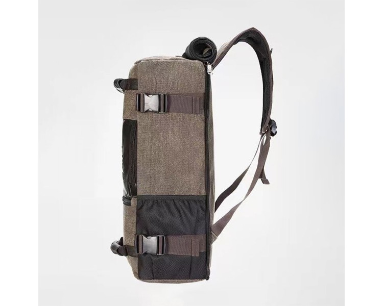 Portable canvas travel backpack