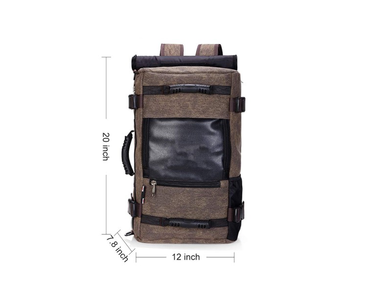 Portable canvas travel backpack