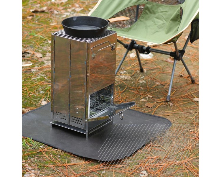 Multifunctional folding stainless steel wood-burning stove