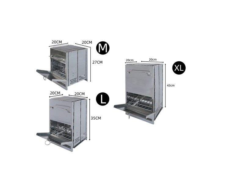 Multifunctional folding stainless steel wood-burning stove
