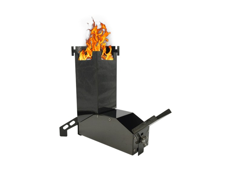 Lightweight steel rocket wood stove
