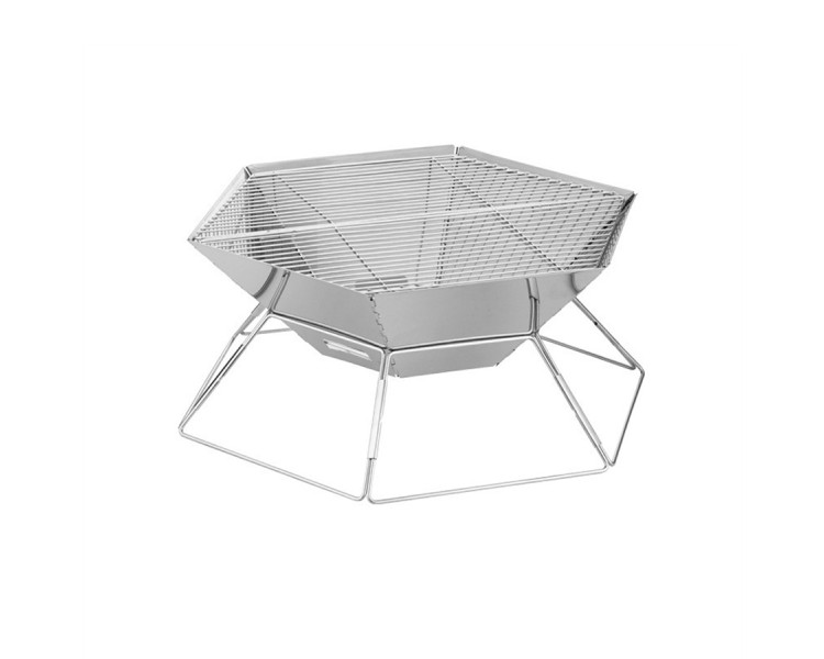 Foldable stainless steel charcoal grill