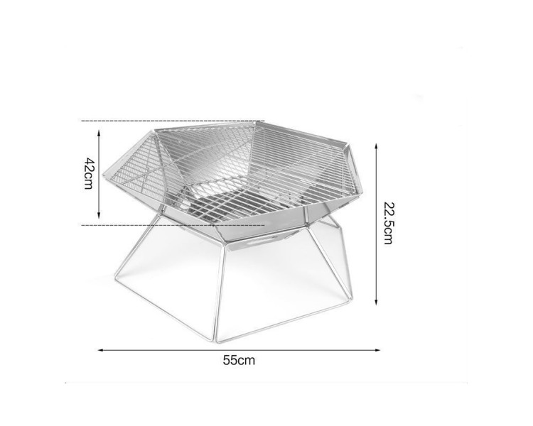 Foldable stainless steel charcoal grill