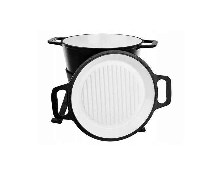 Outdoor camping cooking pot with baking tray