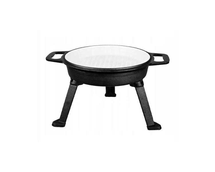Outdoor camping cooking pot with baking tray
