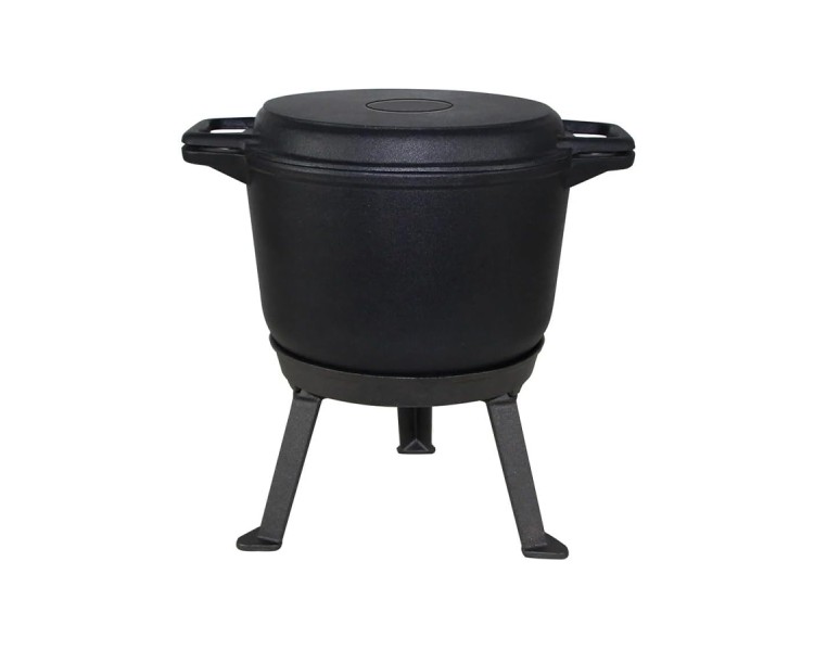 Outdoor camping cooking pot with baking tray