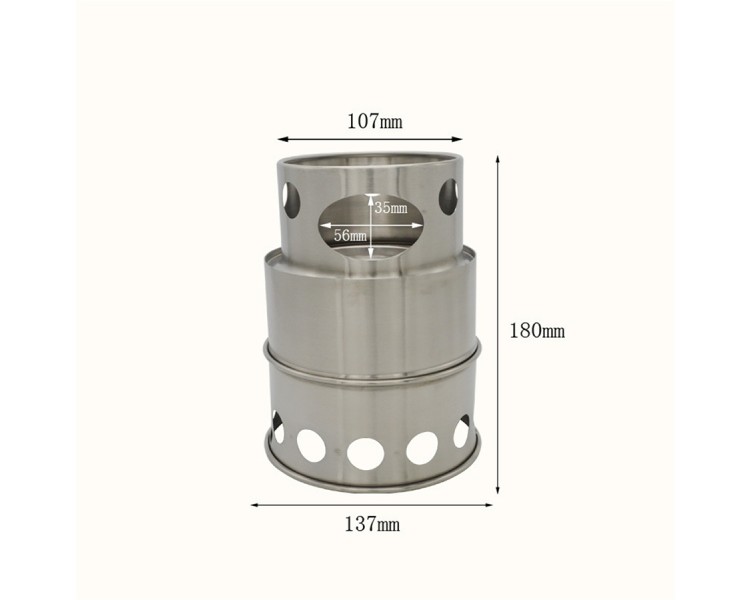 stainless steel charcoal cooking camping stove
