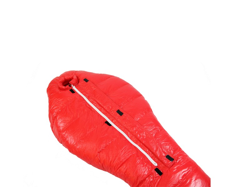 White goose down hiking sleeping bag