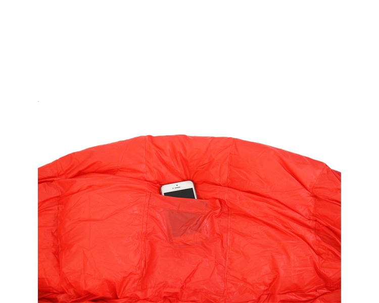 White goose down hiking sleeping bag