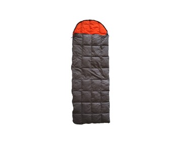 Hooded rectangular duck down sleeping bag