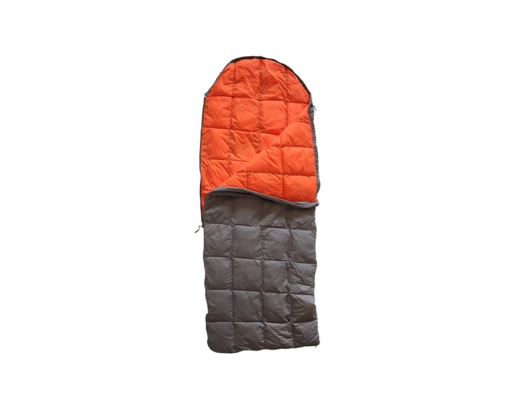 Hooded rectangular duck down sleeping bag